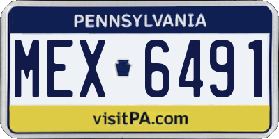 PA license plate MEX6491