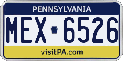 PA license plate MEX6526