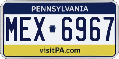 PA license plate MEX6967