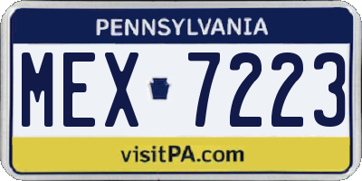 PA license plate MEX7223