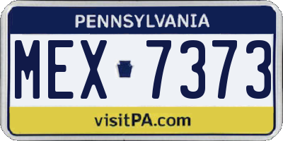 PA license plate MEX7373