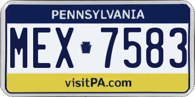 PA license plate MEX7583