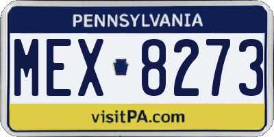 PA license plate MEX8273