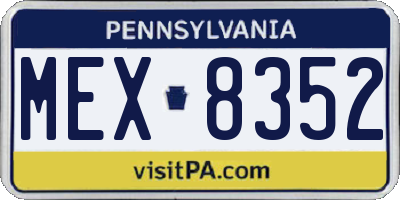 PA license plate MEX8352