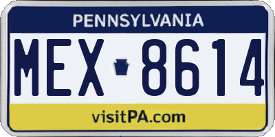 PA license plate MEX8614