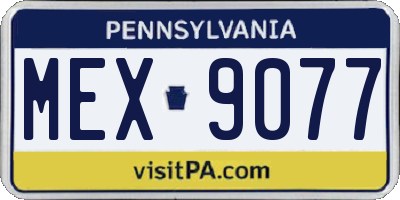 PA license plate MEX9077