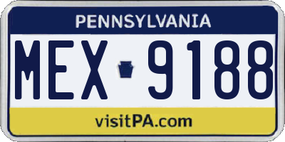 PA license plate MEX9188