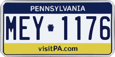 PA license plate MEY1176