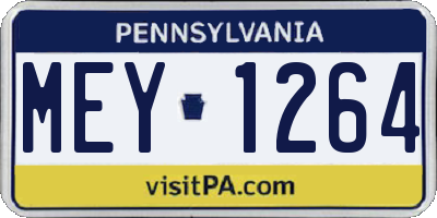 PA license plate MEY1264