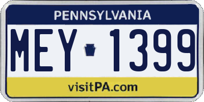 PA license plate MEY1399