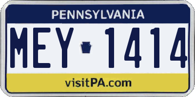 PA license plate MEY1414