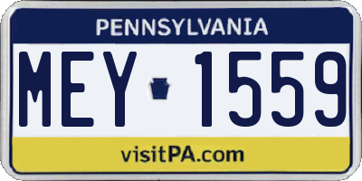 PA license plate MEY1559