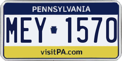 PA license plate MEY1570