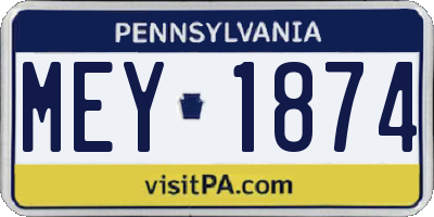 PA license plate MEY1874
