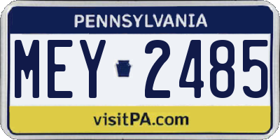 PA license plate MEY2485