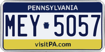 PA license plate MEY5057