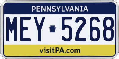 PA license plate MEY5268
