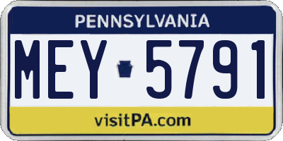 PA license plate MEY5791