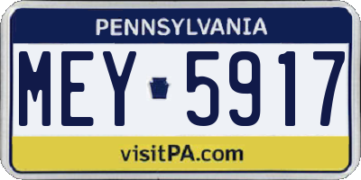 PA license plate MEY5917