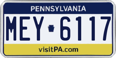 PA license plate MEY6117