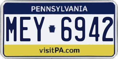 PA license plate MEY6942