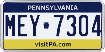 PA license plate MEY7304