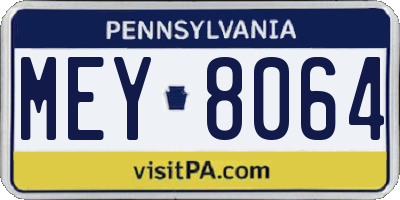 PA license plate MEY8064