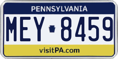 PA license plate MEY8459