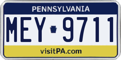 PA license plate MEY9711