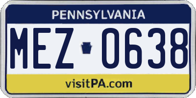 PA license plate MEZ0638