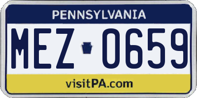 PA license plate MEZ0659