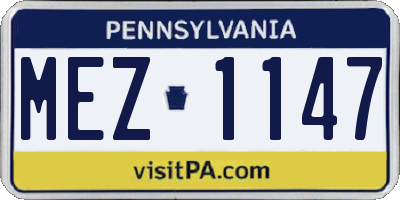 PA license plate MEZ1147