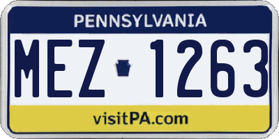 PA license plate MEZ1263
