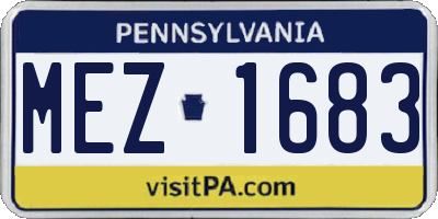 PA license plate MEZ1683