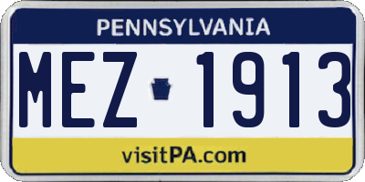 PA license plate MEZ1913