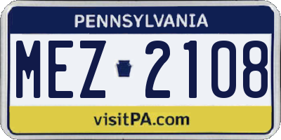 PA license plate MEZ2108