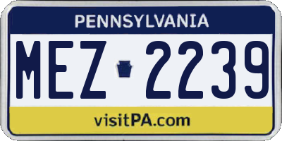 PA license plate MEZ2239