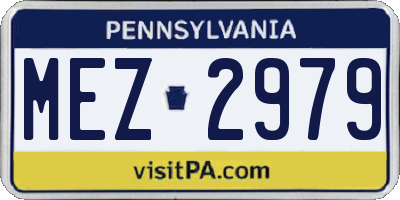 PA license plate MEZ2979