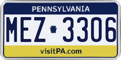 PA license plate MEZ3306