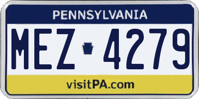 PA license plate MEZ4279