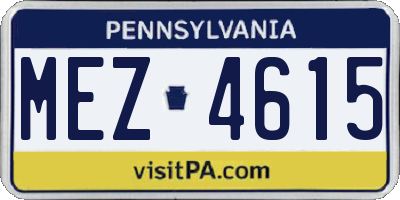 PA license plate MEZ4615