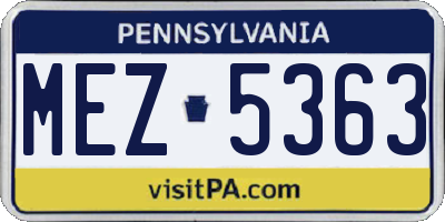 PA license plate MEZ5363
