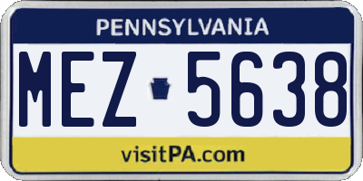 PA license plate MEZ5638