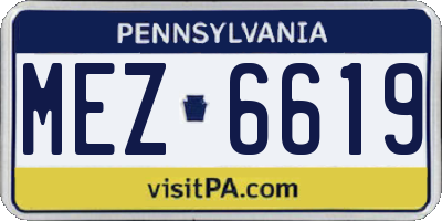 PA license plate MEZ6619