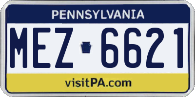 PA license plate MEZ6621