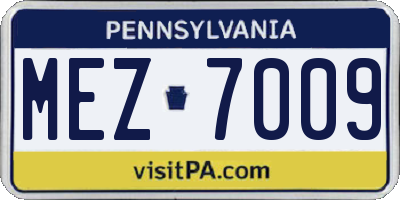 PA license plate MEZ7009