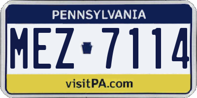 PA license plate MEZ7114