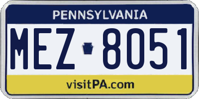 PA license plate MEZ8051