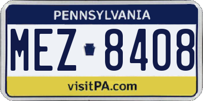 PA license plate MEZ8408