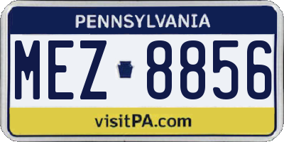 PA license plate MEZ8856